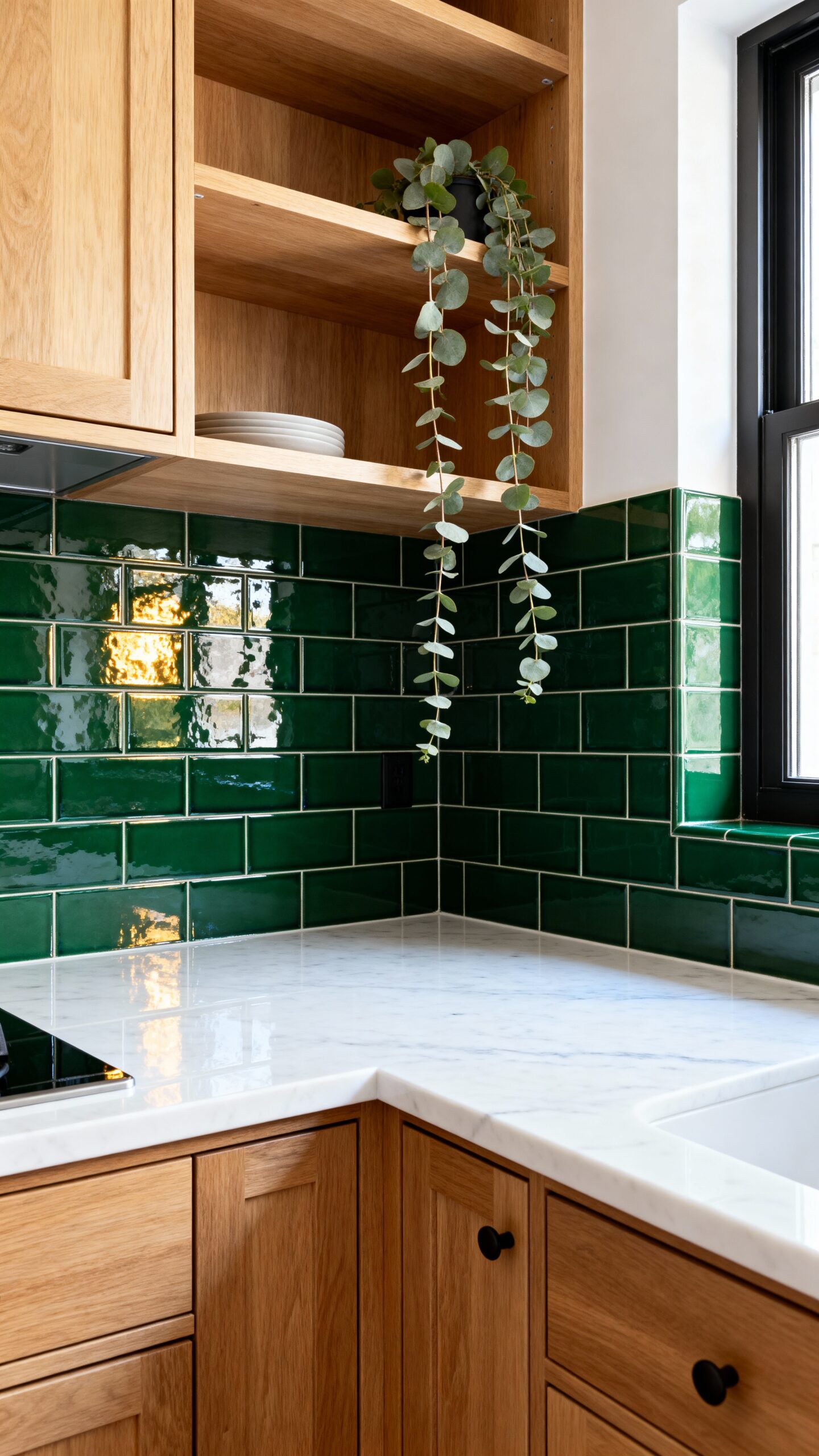 sophisticated nature inspired kitchen backsplash design