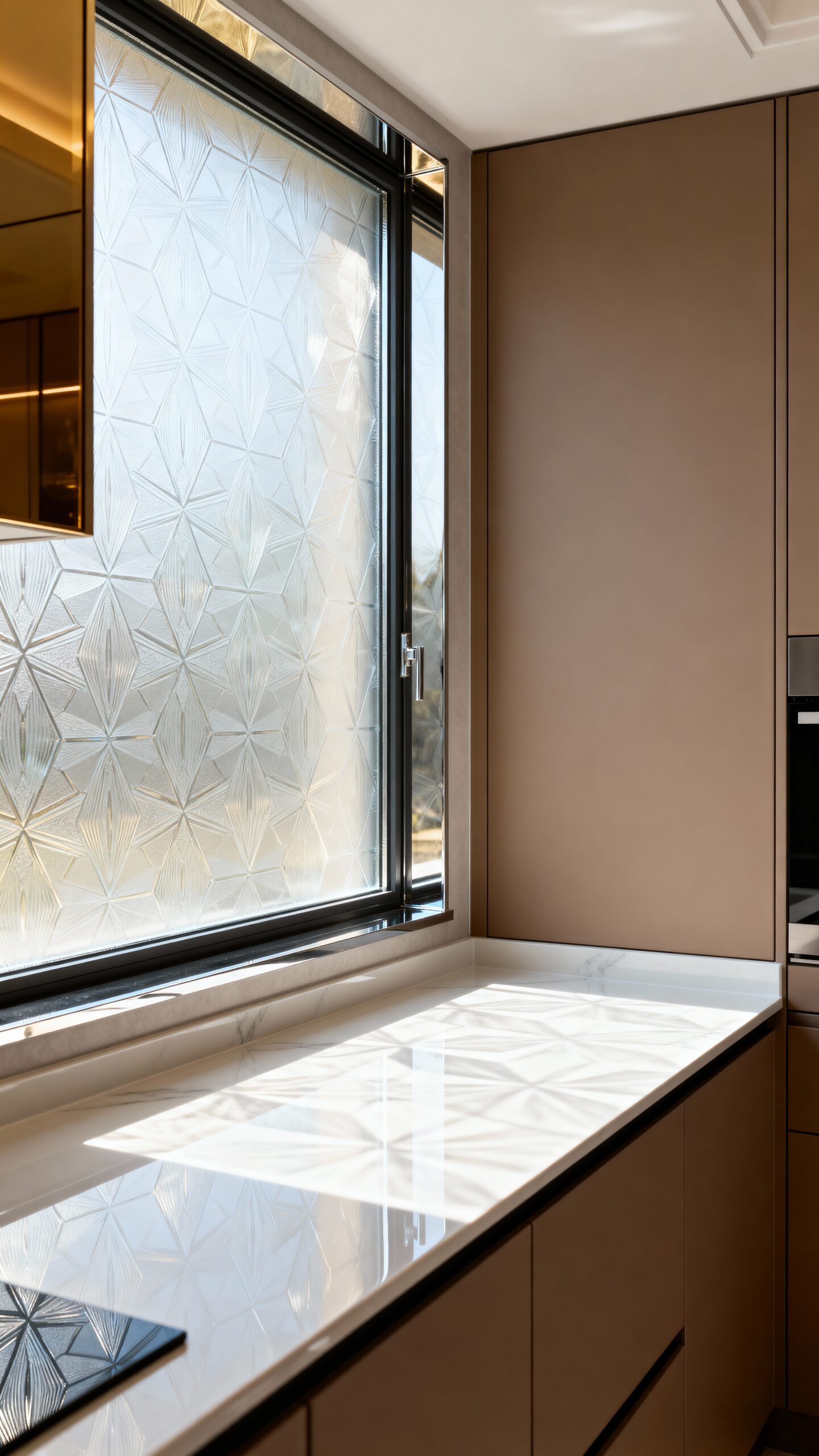 sophisticated privacy through frosted glass film