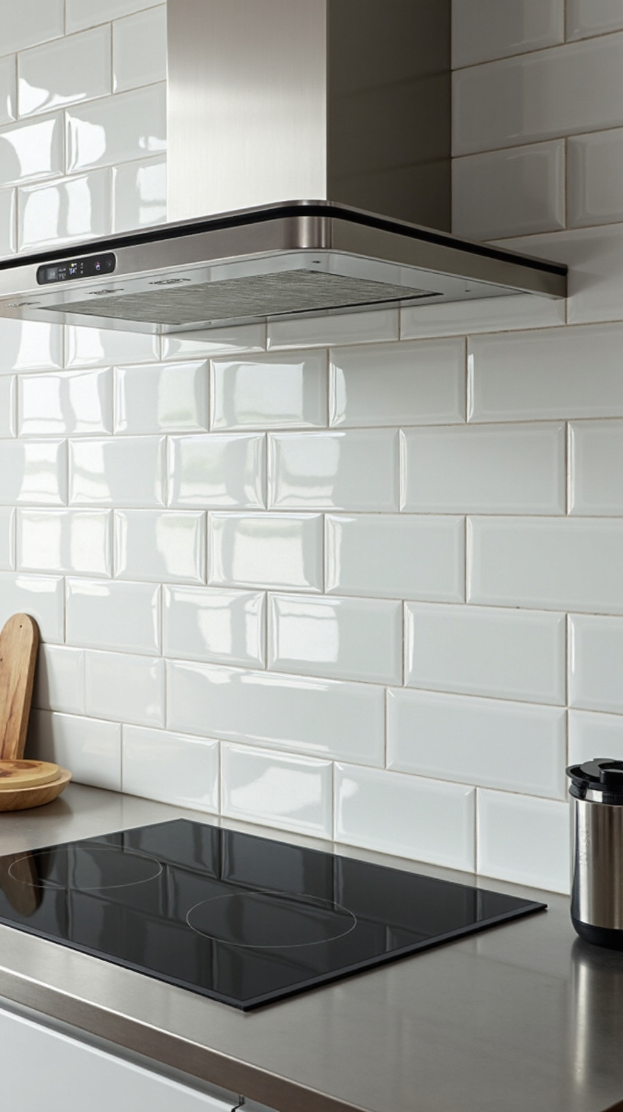 sophisticated vertical tile backsplash design