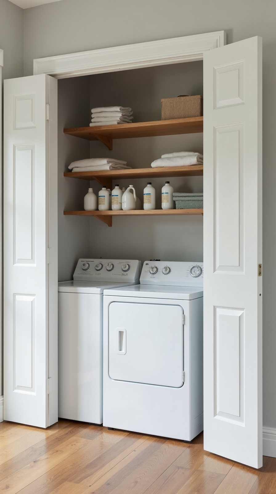 space saving bi fold laundry closet