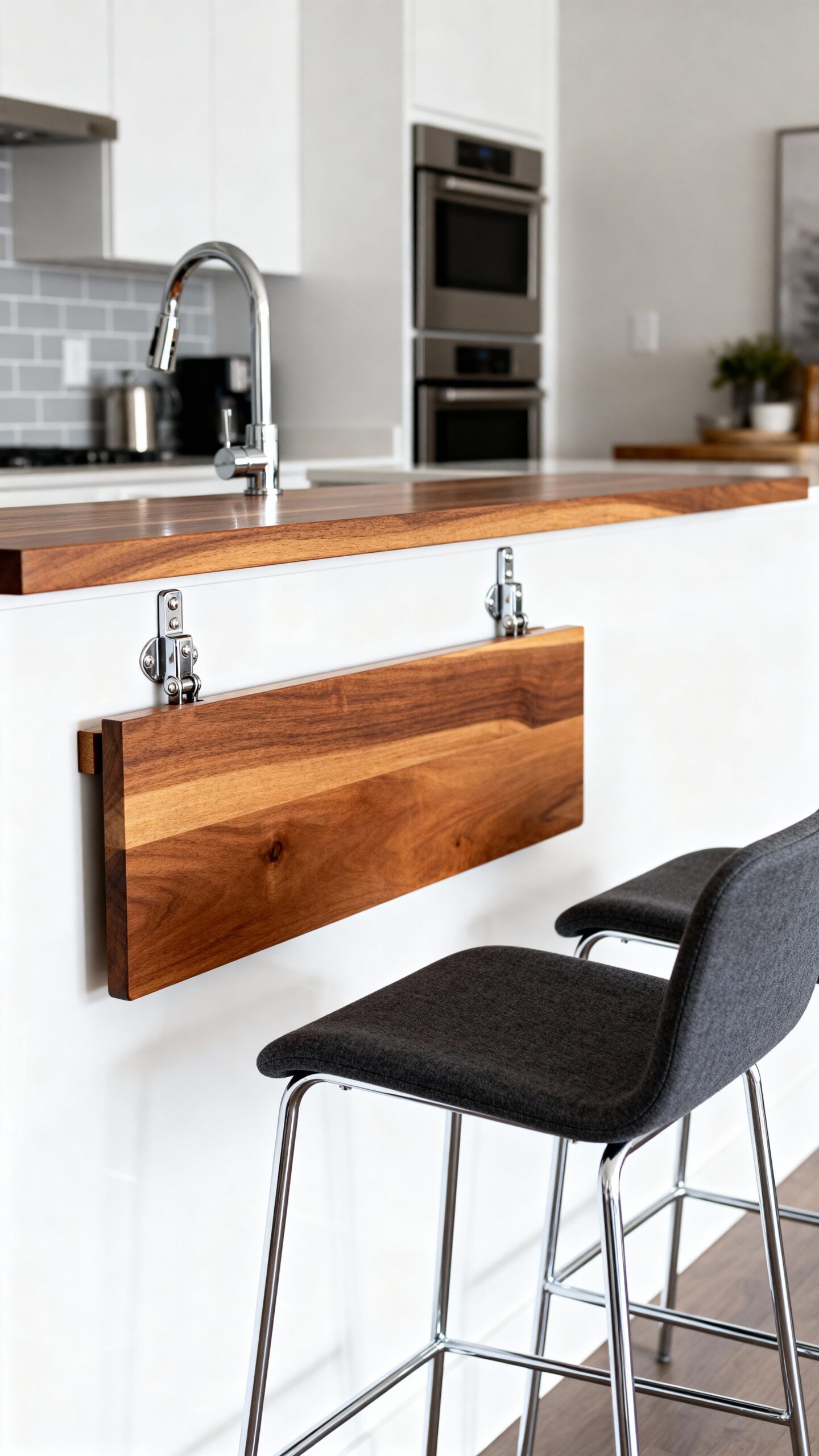 space saving fold down breakfast bar