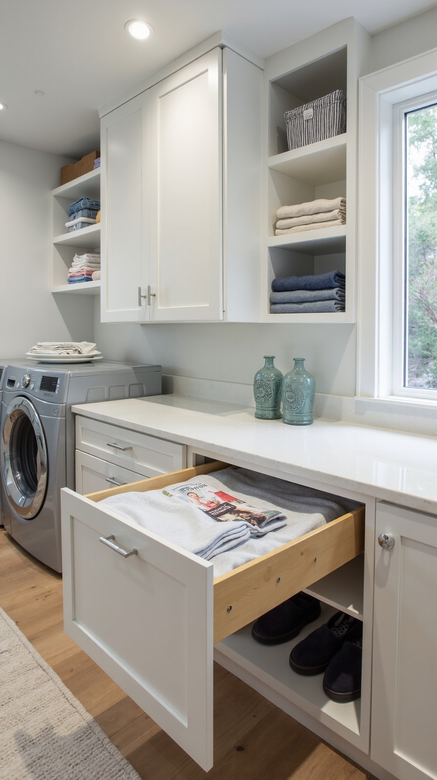 space saving folding surfaces maximize efficiency