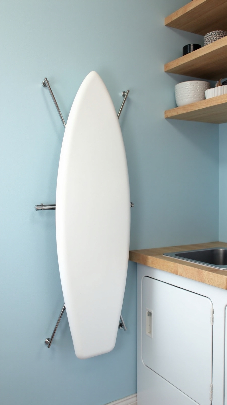 space saving wall mounted ironing board