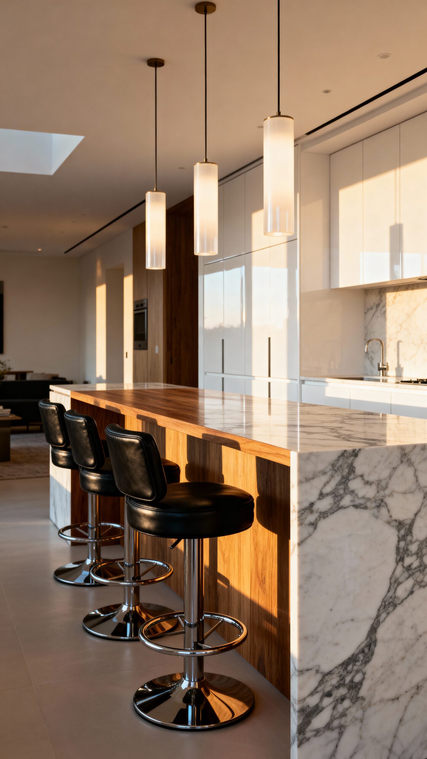 spacious culinary workspace with peninsula