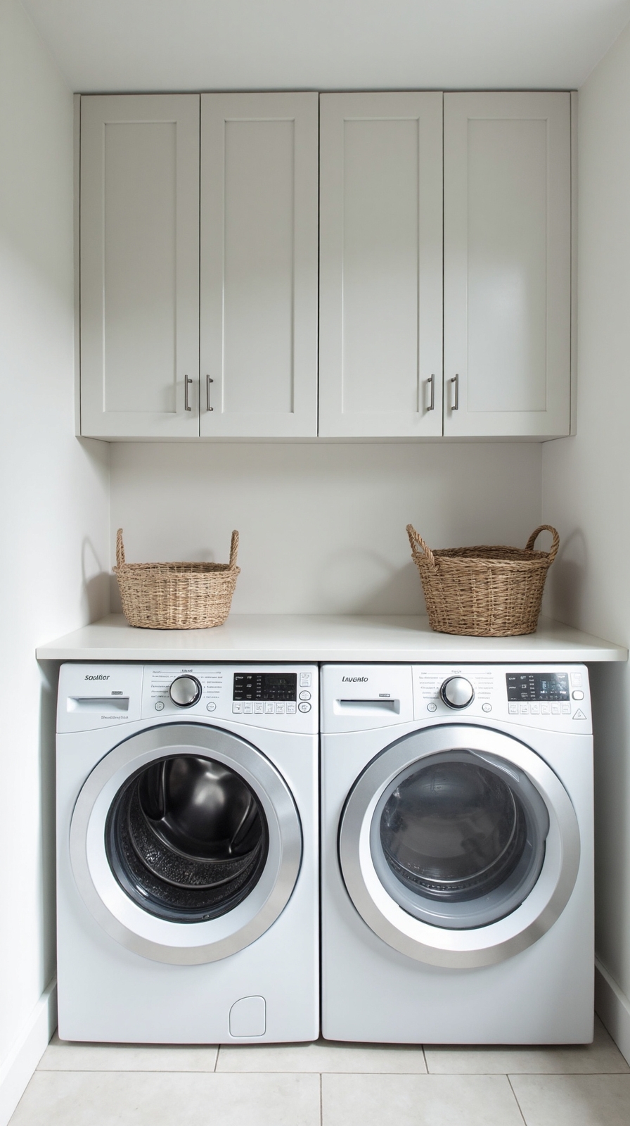 streamlined minimalist laundry room design