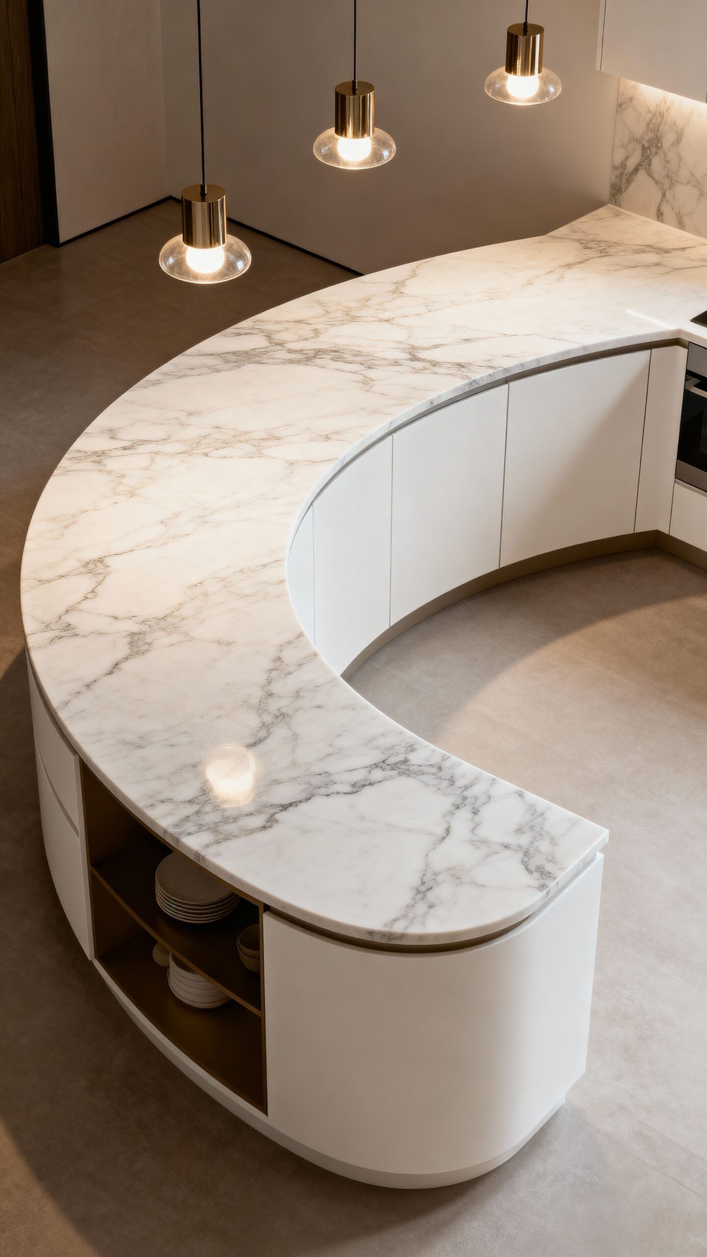 streamlined sophisticated kitchen traffic flow