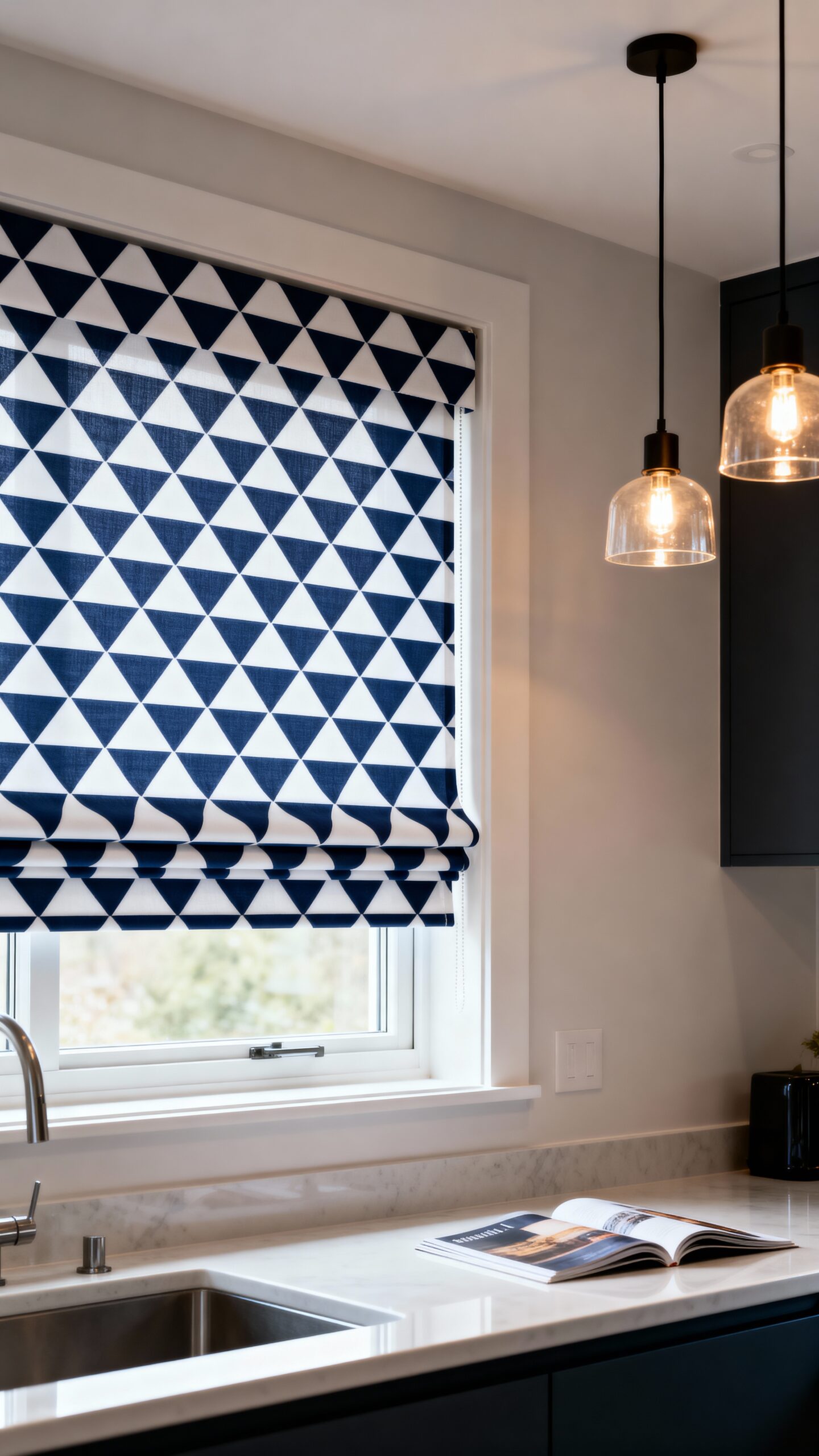 striking geometric roman shade designs