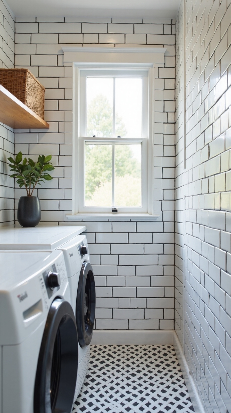 subway tile with contrasting grout