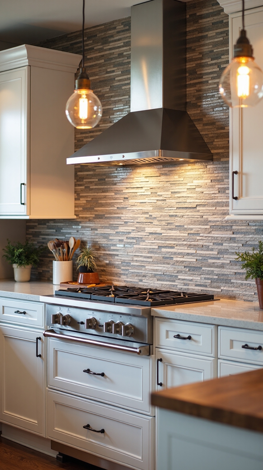 textural interplay with mixed materials