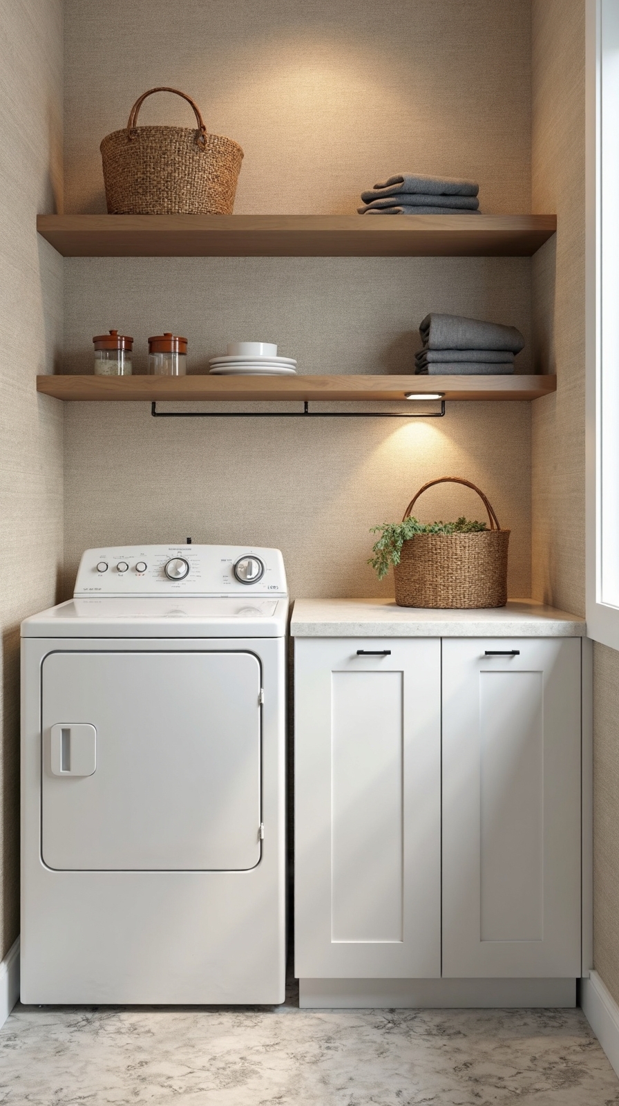 textured natural sophisticated laundry room