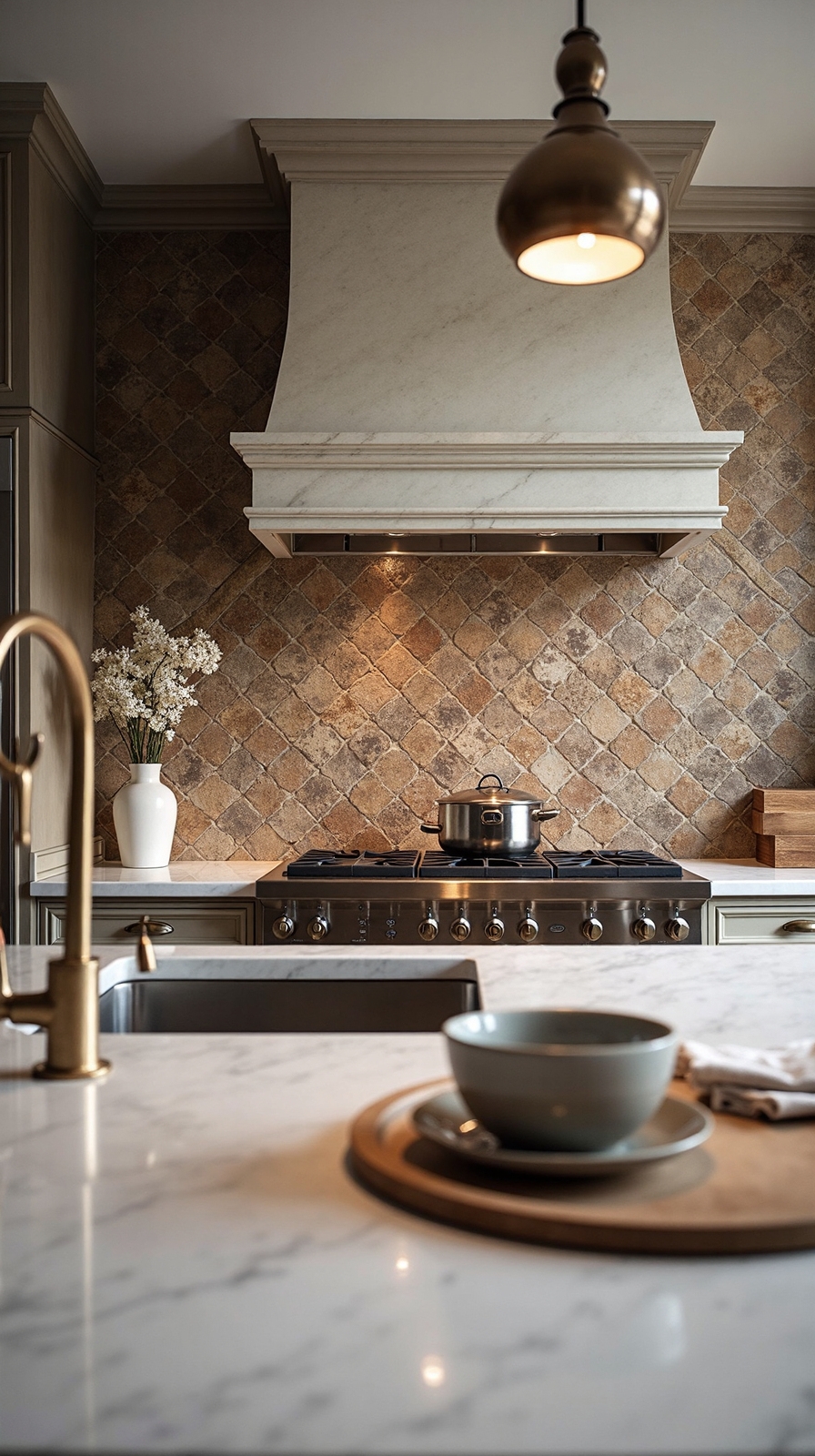 textured stylish kitchen backsplash mosaics