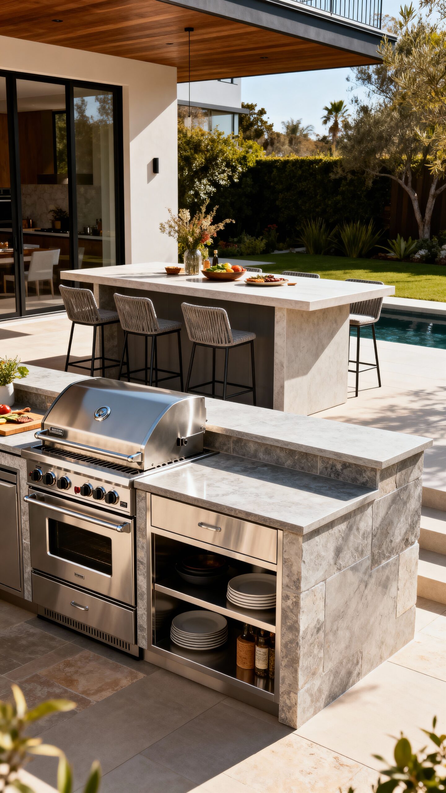 tiered functional entertaining elevated