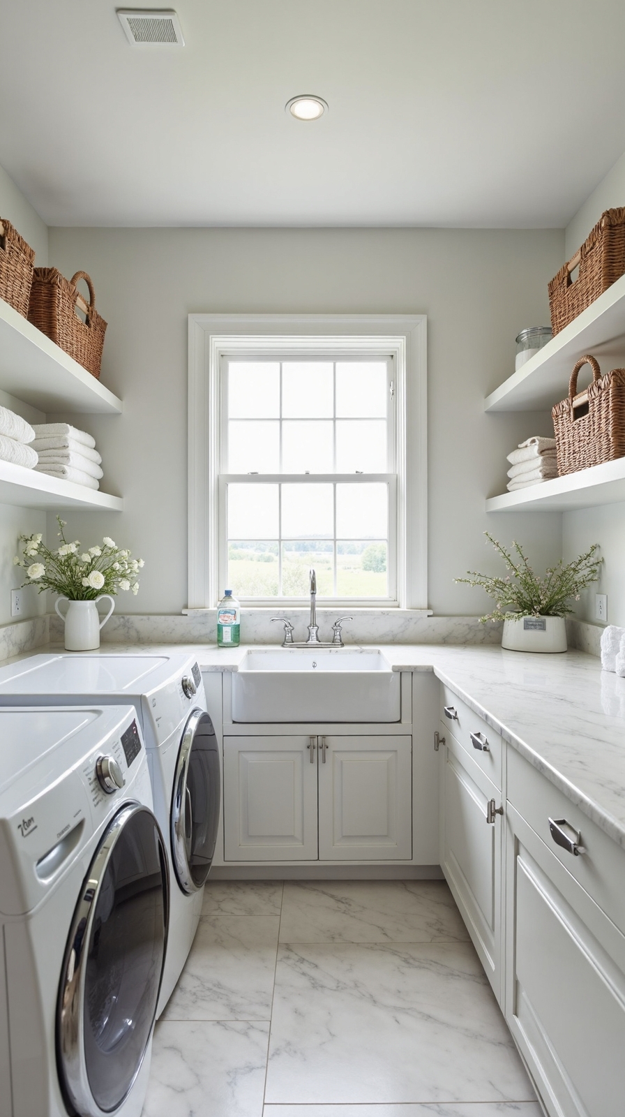 timeless bright clean laundry room walls