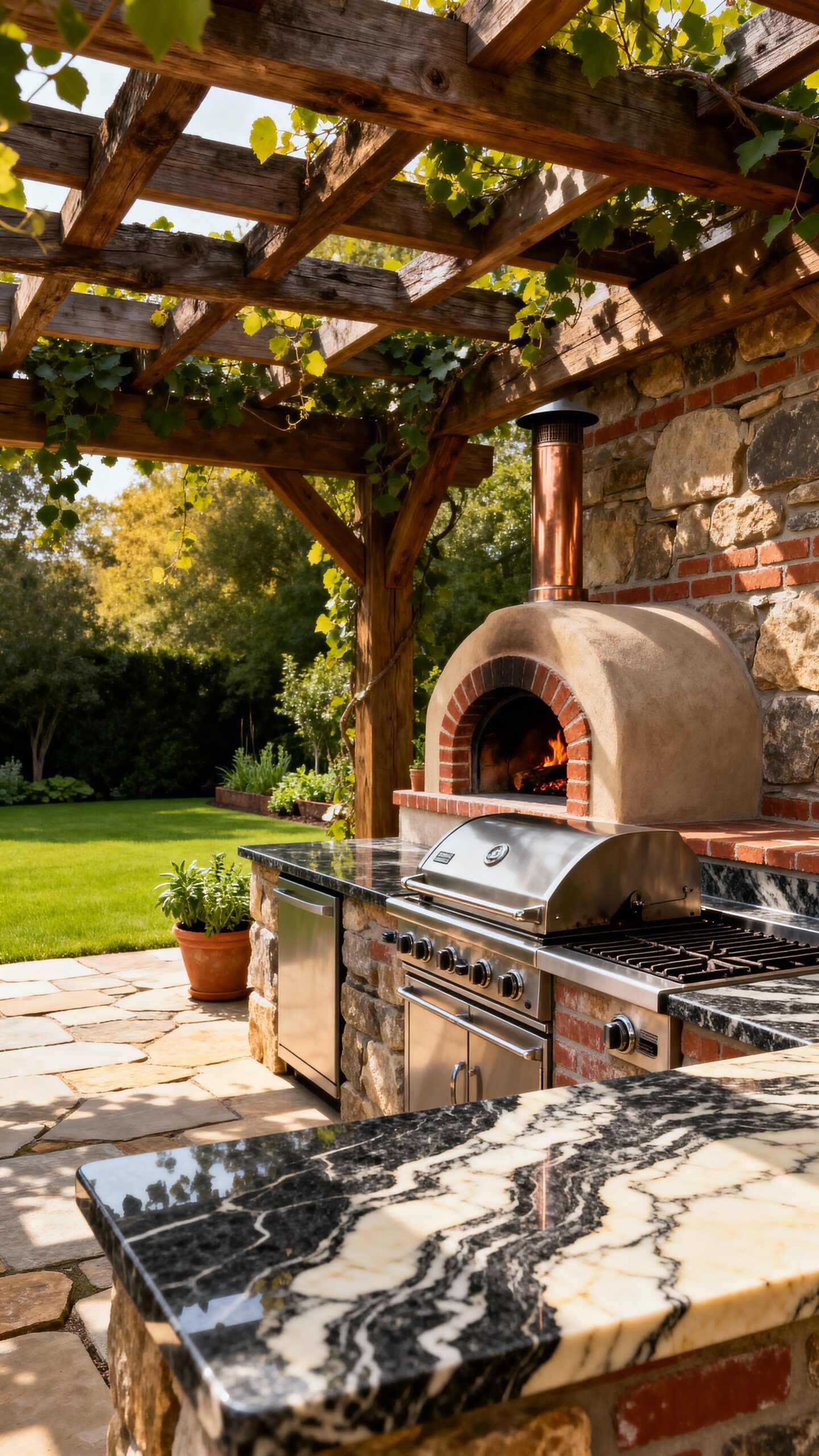timeless durable traditional outdoor kitchen design