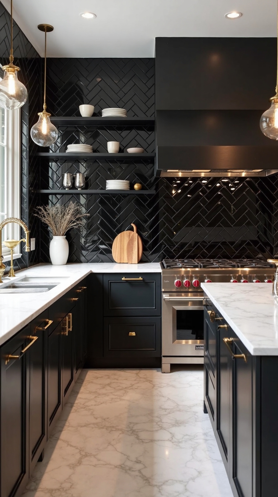 timeless elegance versatile backsplash glossy black