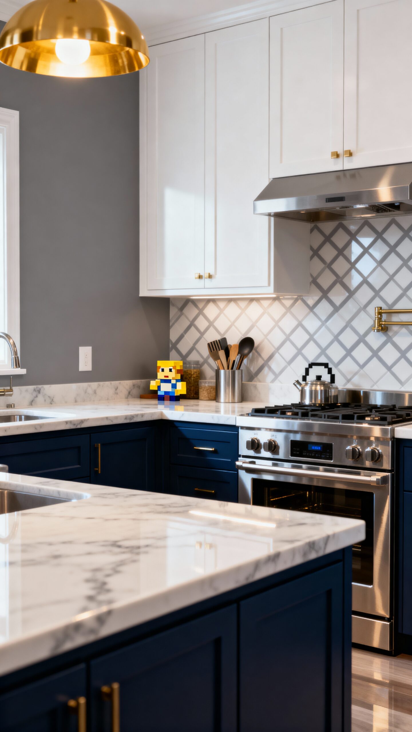 timeless elegant two tone kitchen design