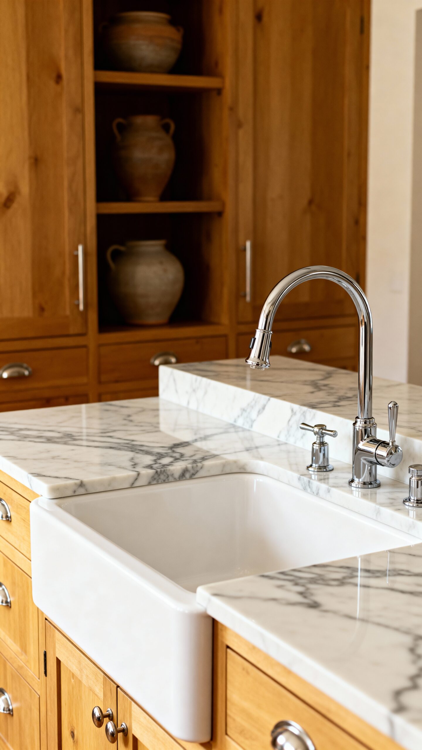 timeless farmhouse chic marble countertops