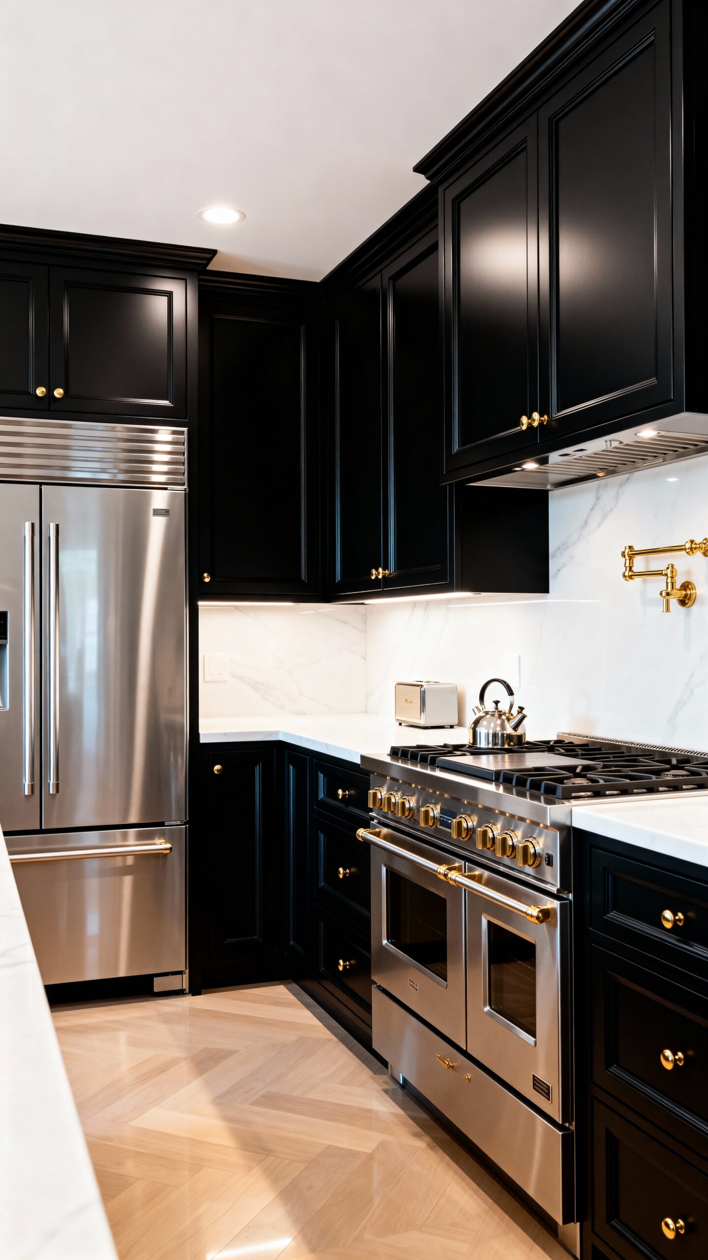 timeless sophistication with black shaker cabinets