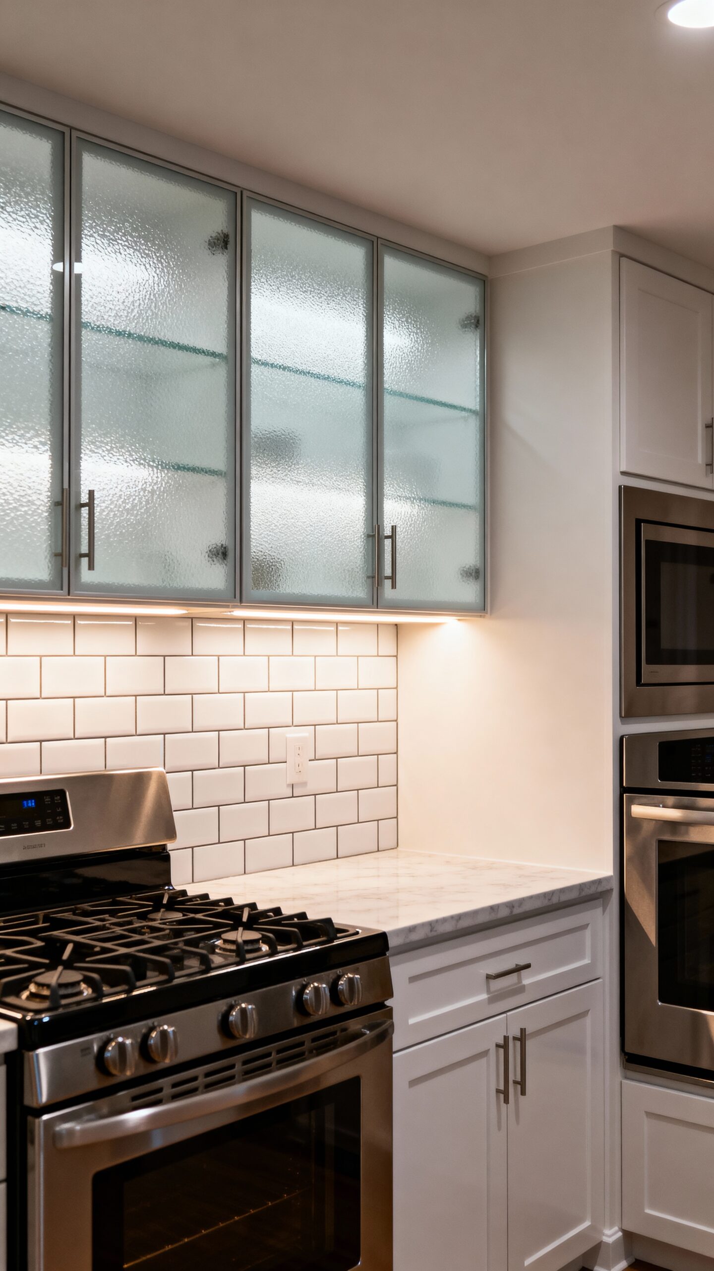 transparent illuminated spacious complementary kitchen