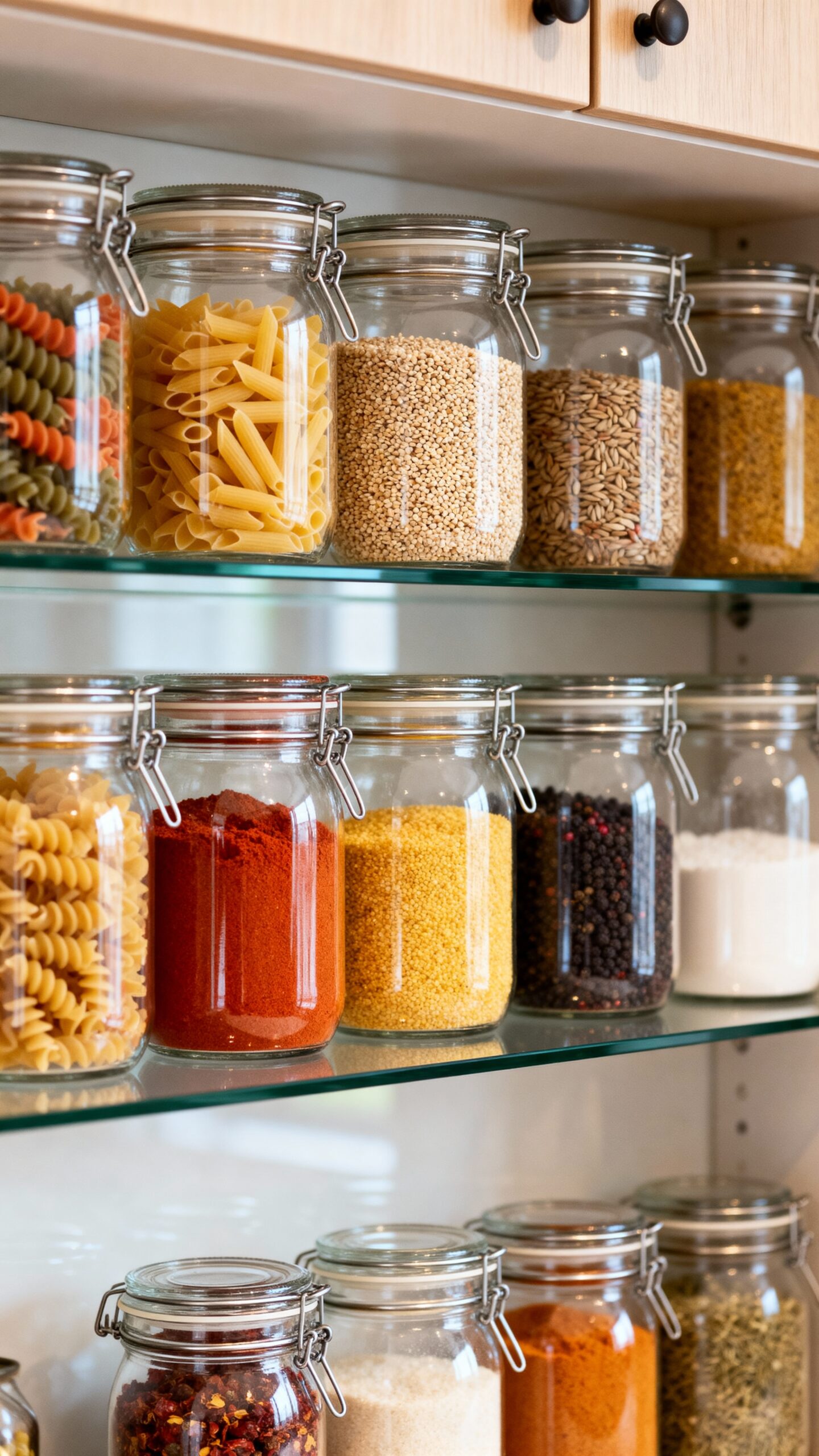 transparent visually appealing organized dry goods display