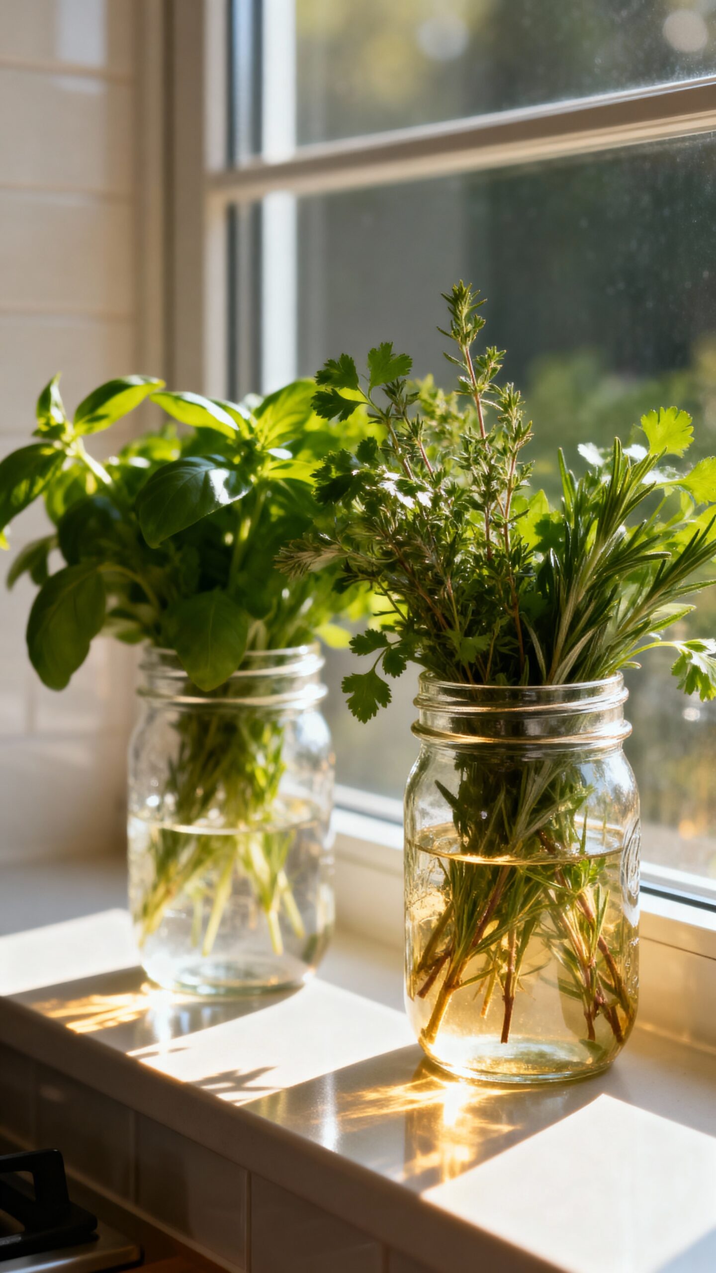 transparent window gardens vibrant herb display