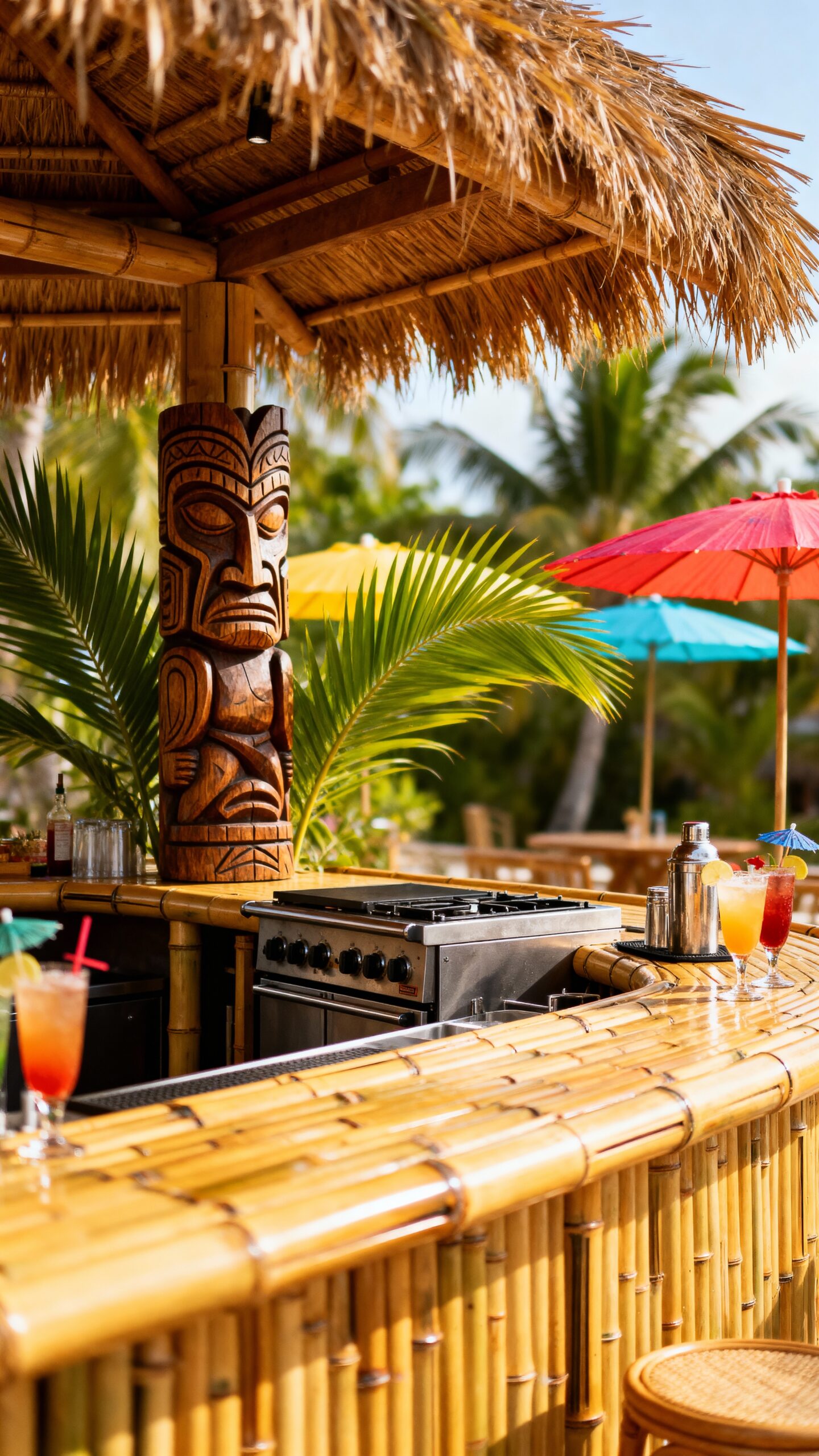tropical bamboo tiki bar paradise