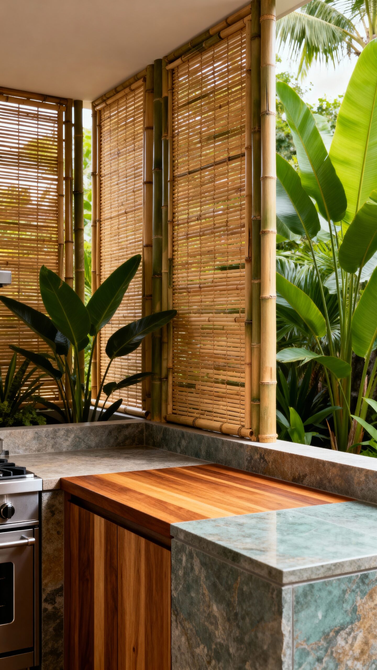 tropical retreat privacy visual interest