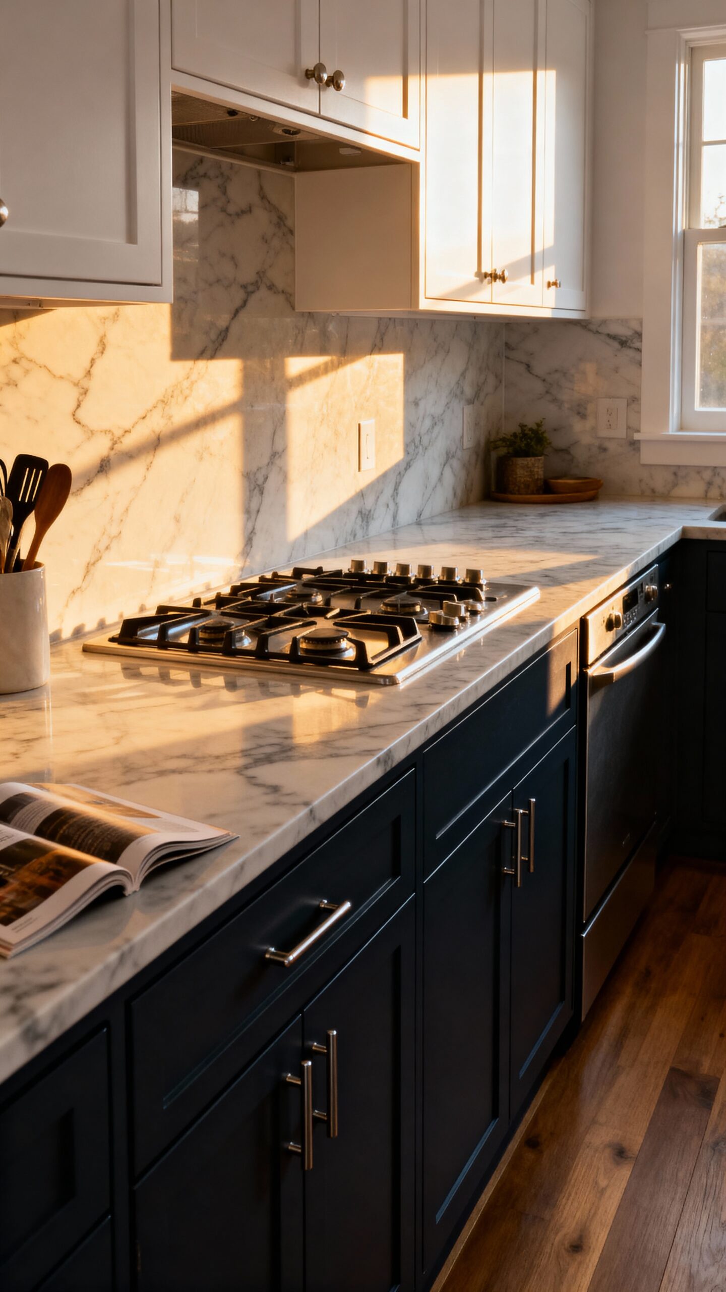 two toned cabinet color contrast