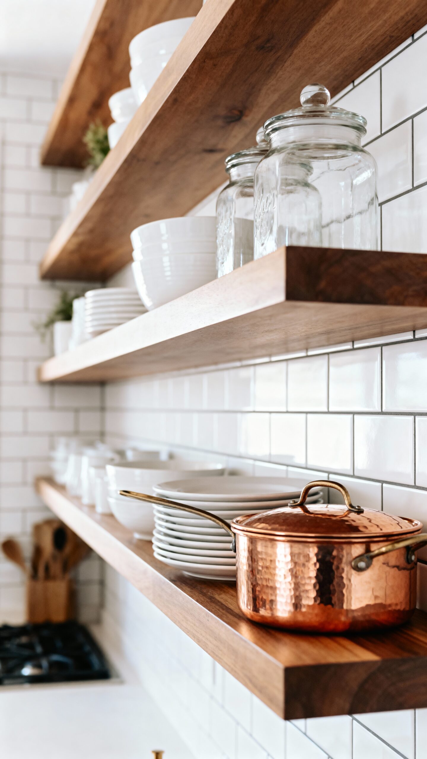 uncluttered airy display and storage