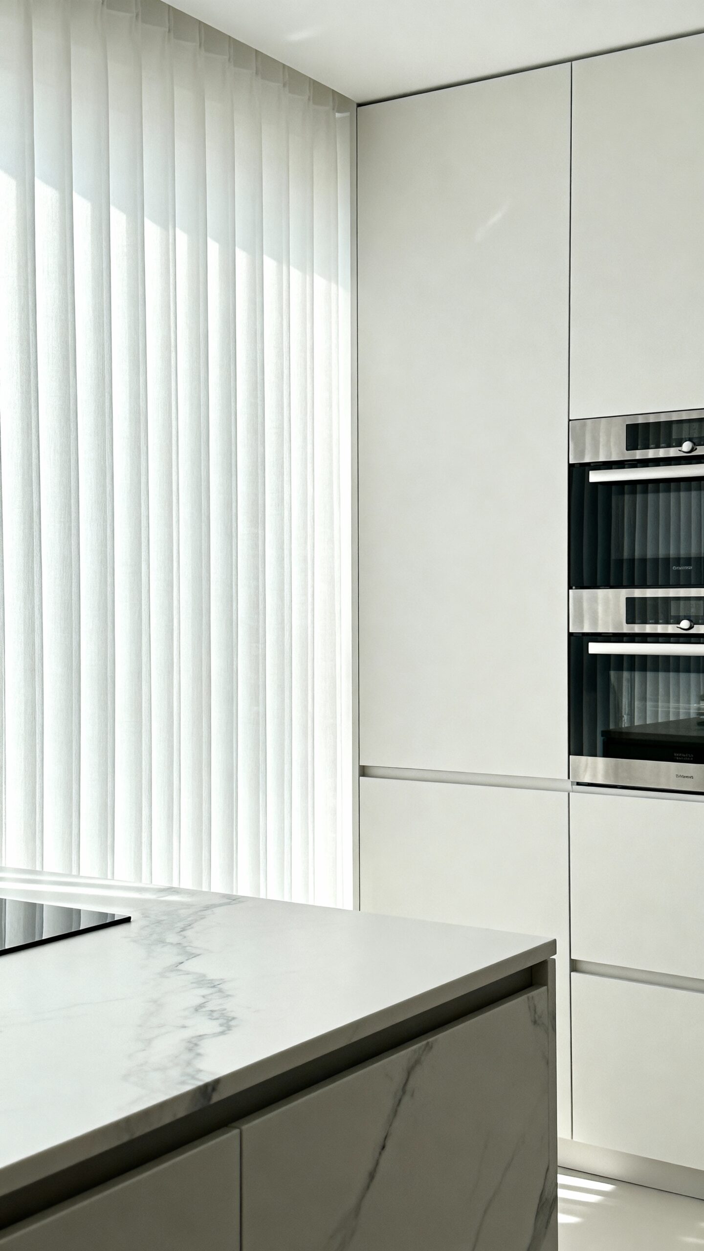 understated functional streamlined linen panel curtains