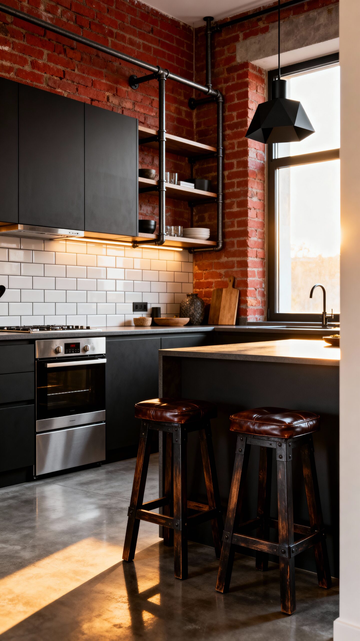urban loft inspired industrial kitchen