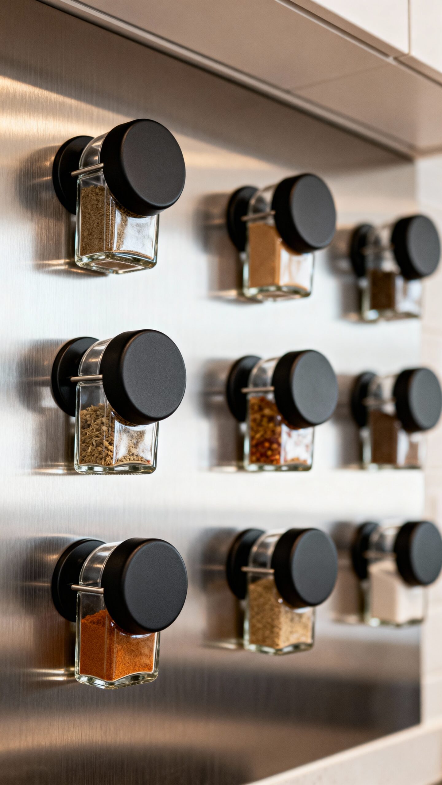 versatile magnetic spice rack organization