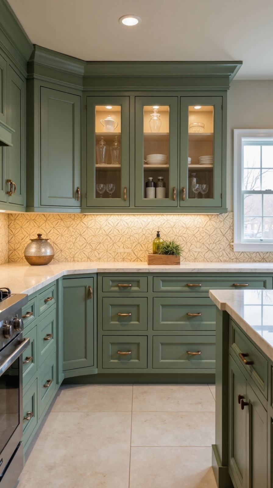 versatile neutral mosaic backsplash design