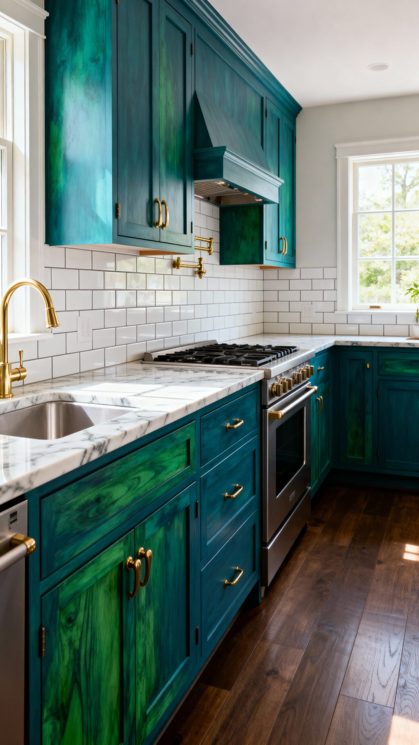 versatile sophisticated teal blue kitchen cabinets