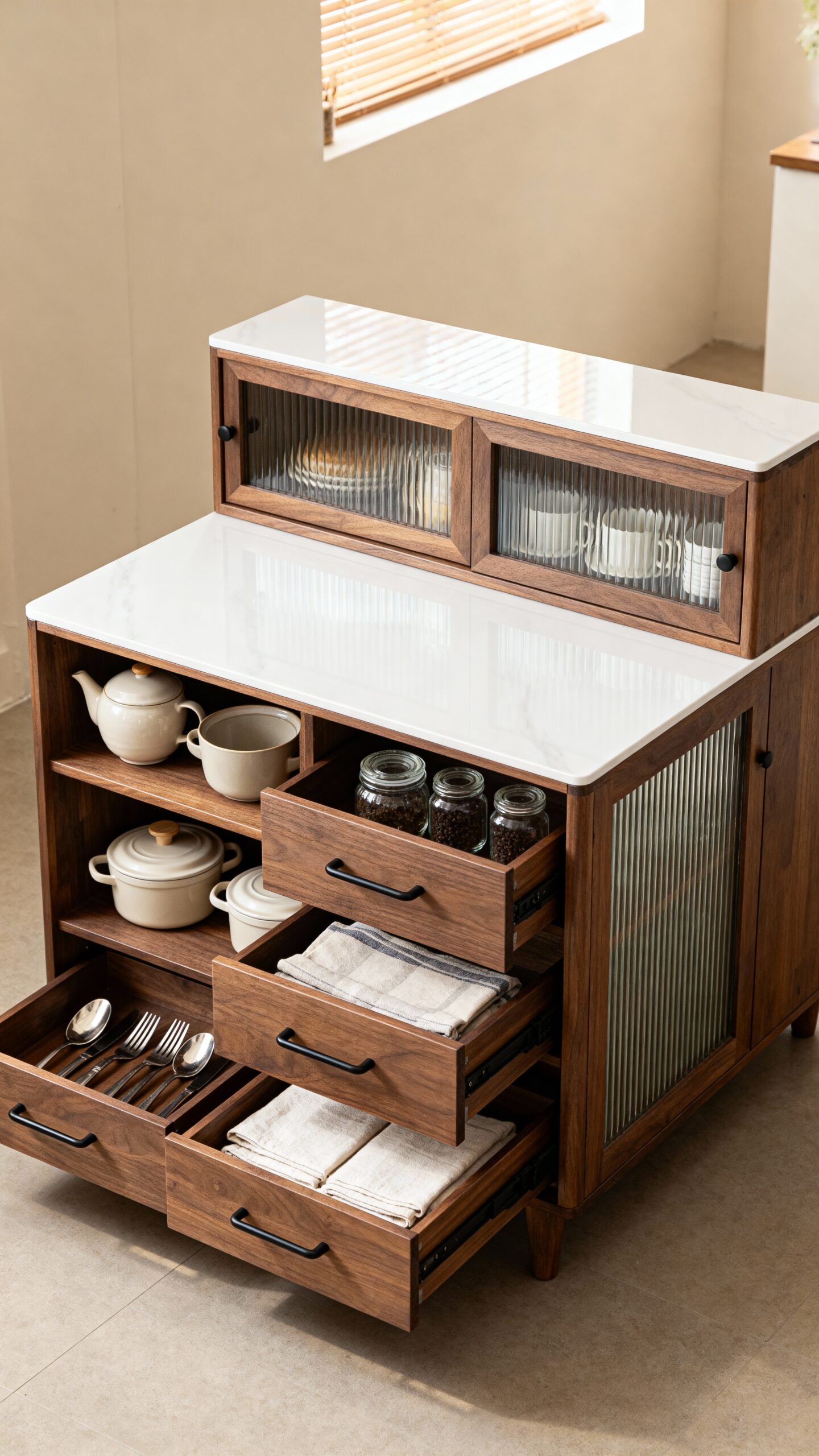 vertical maximized storage compact workspace