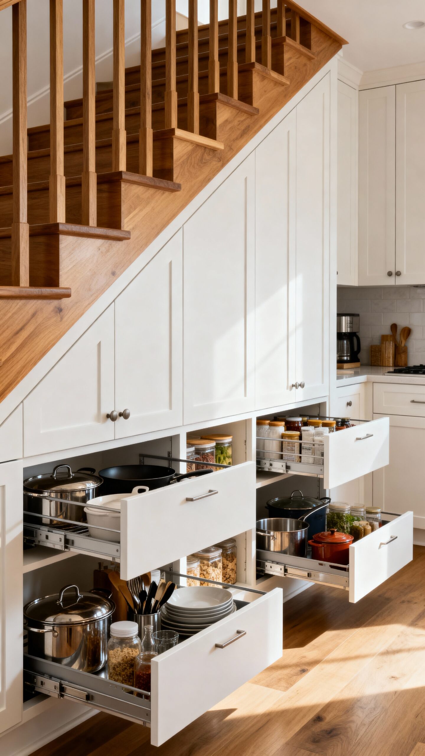 vertical storage and workspace integration