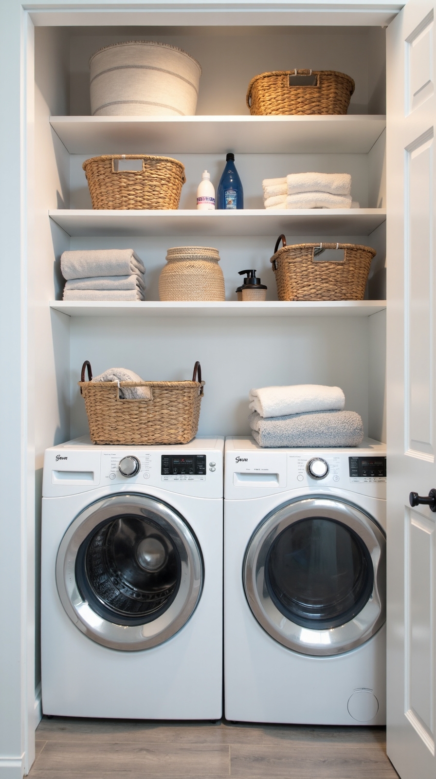 vertical storage for laundry essentials