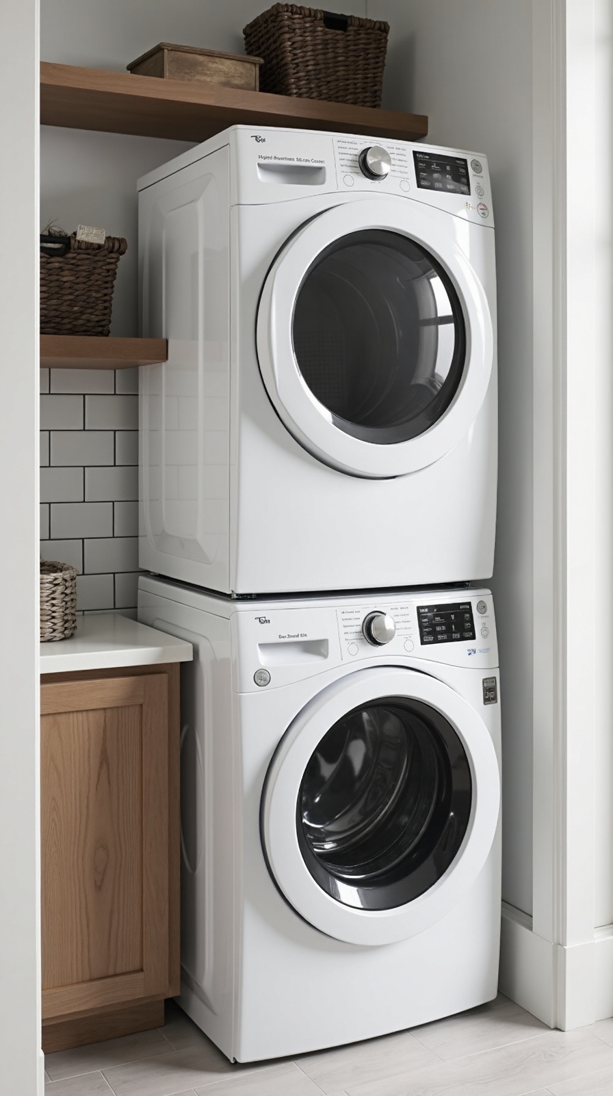 vertical storage transforms laundry space