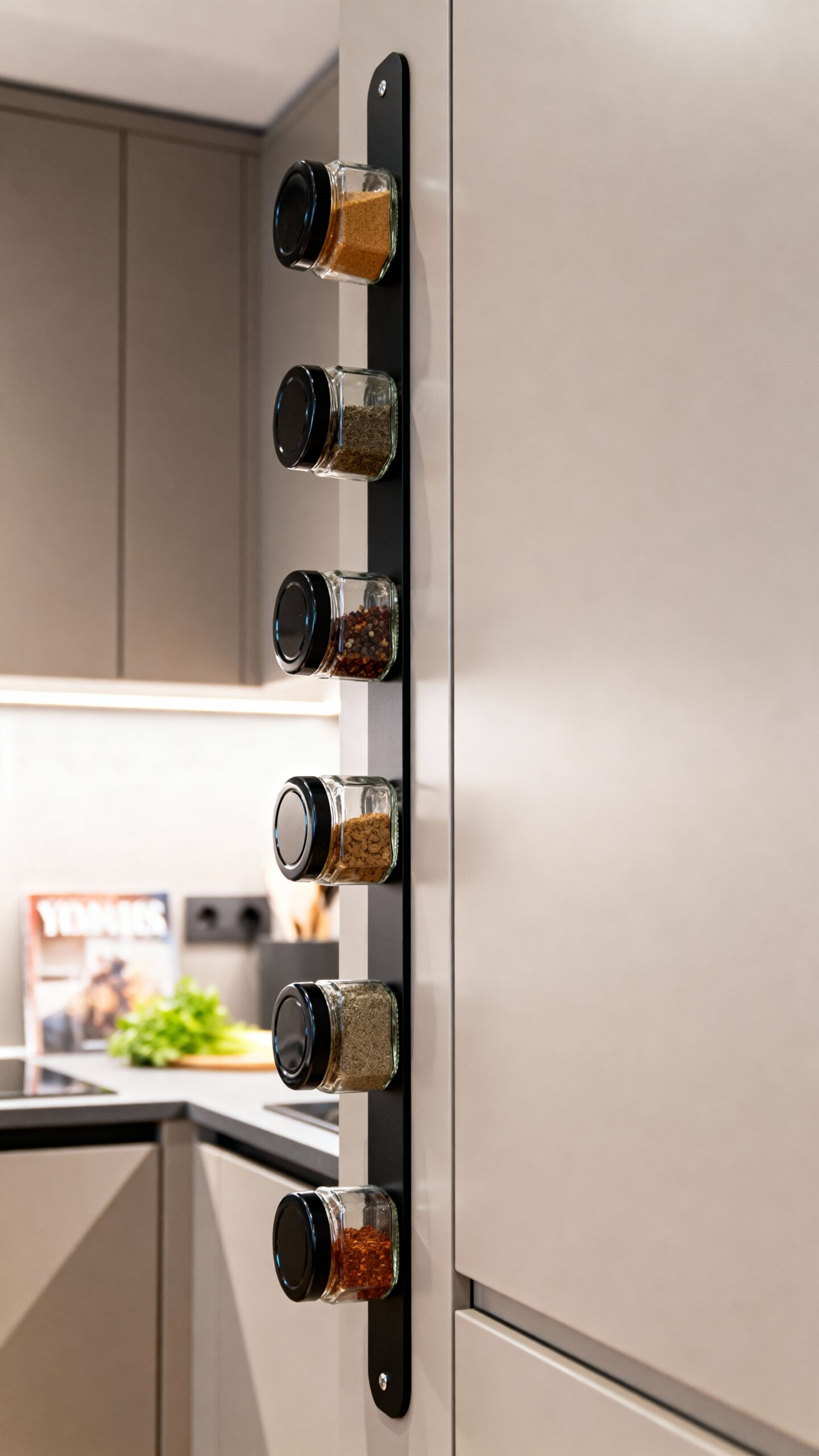 vertical wall spice storage system