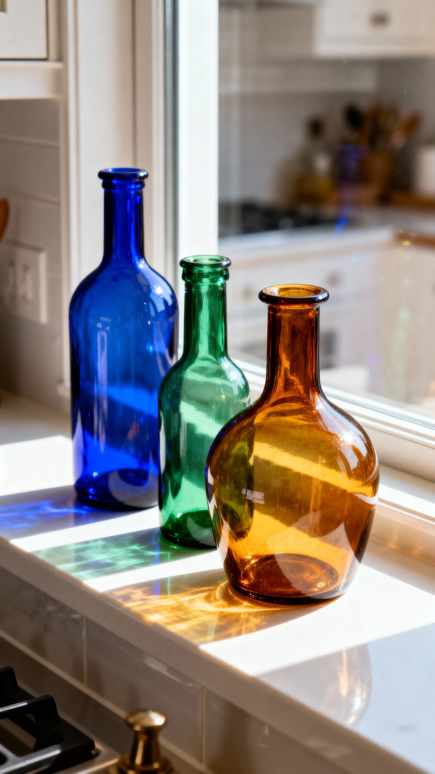vibrant eclectic sunlit budget friendly glass display