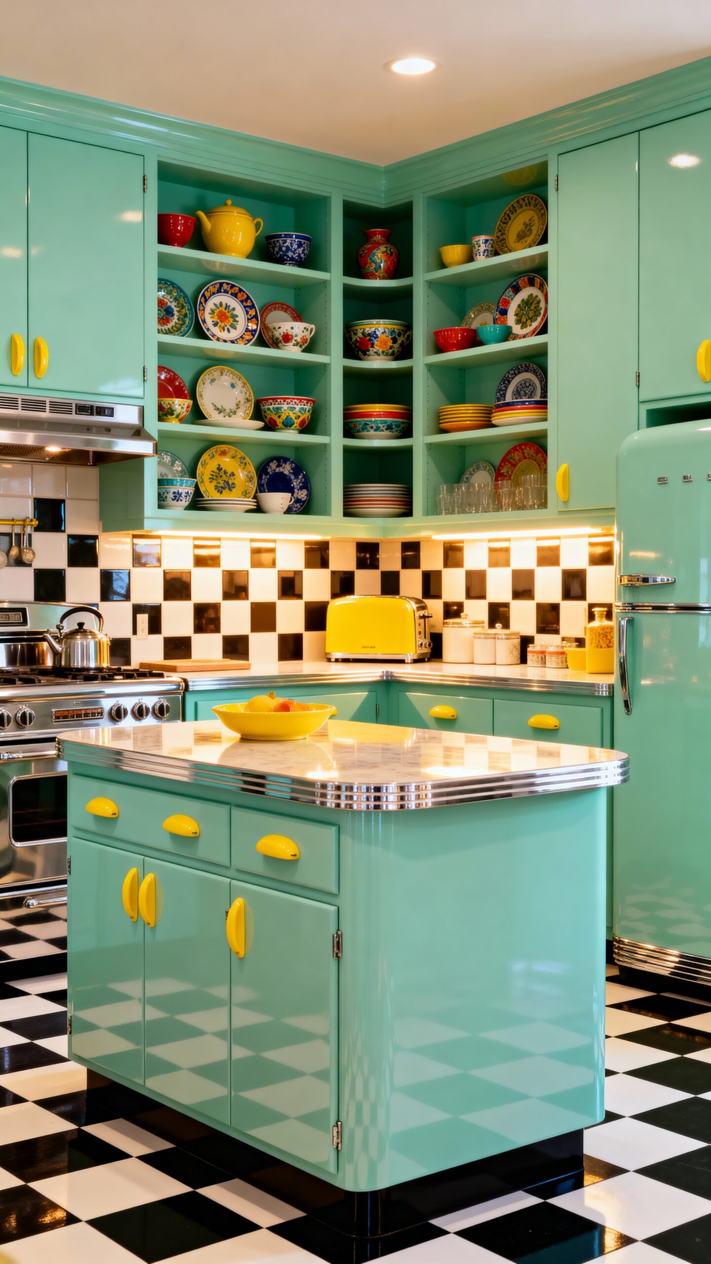 vibrant retro kitchen design charm