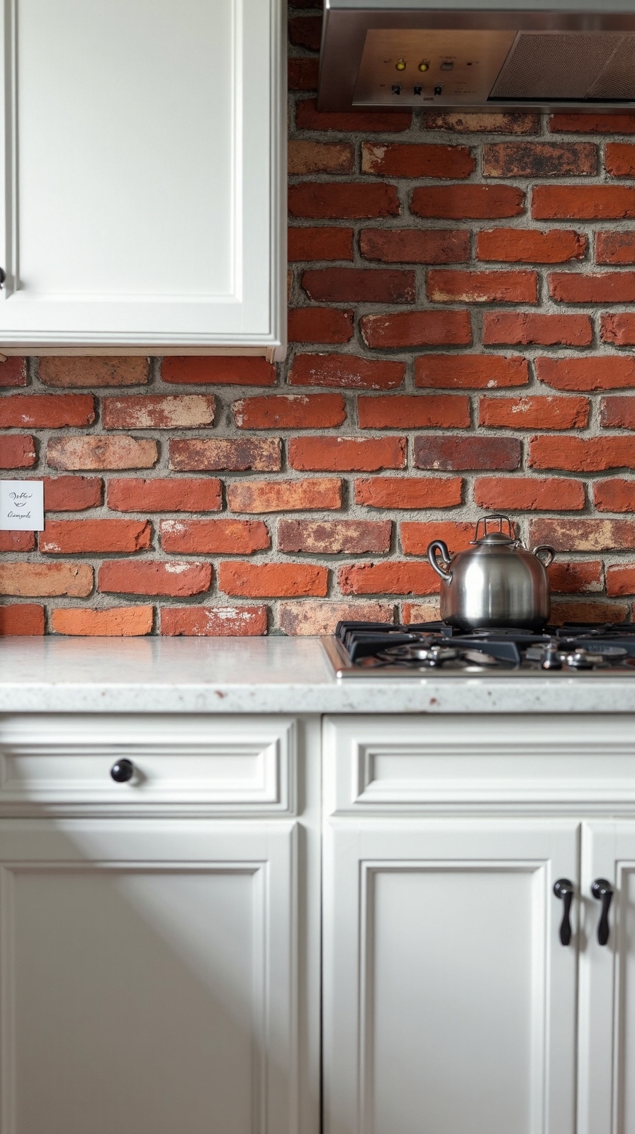 vintage brick backsplash painting techniques