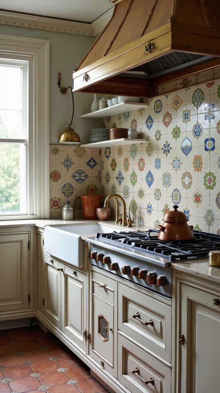 vintage kitchen backsplash charm