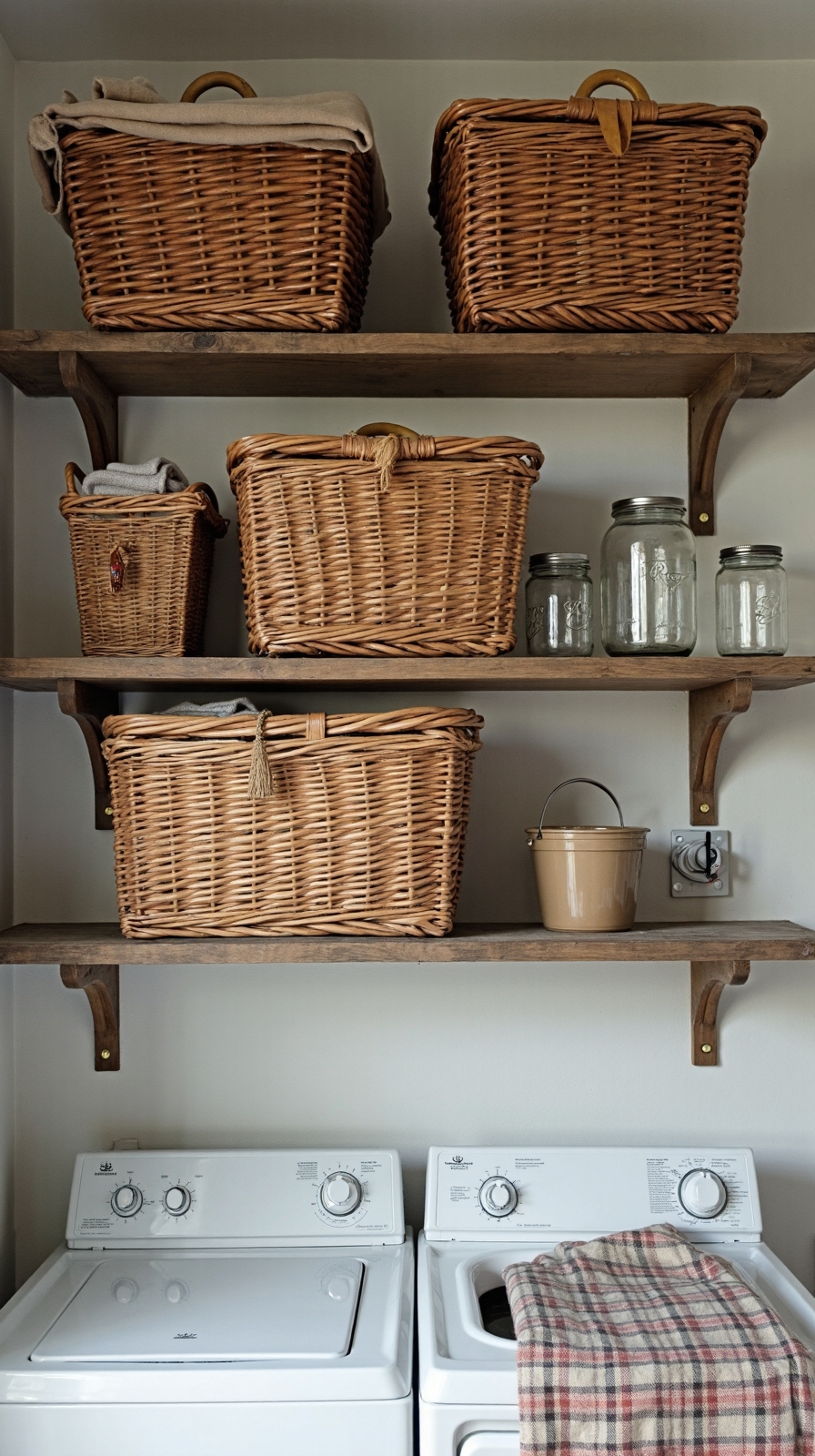 vintage laundry baskets decorate retro spaces