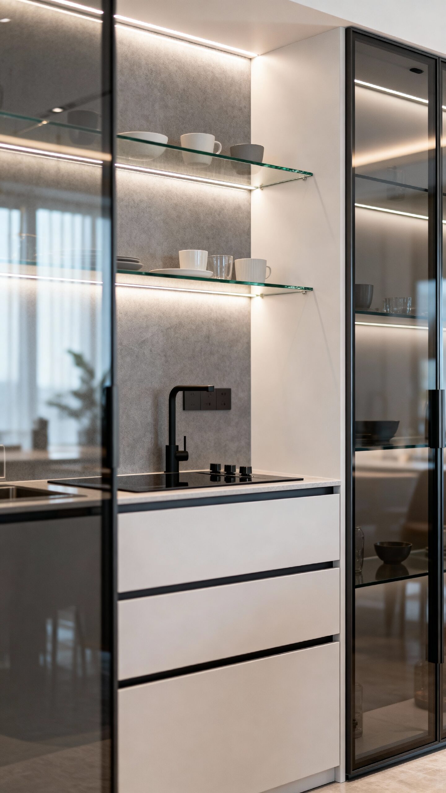 visual openness with glass