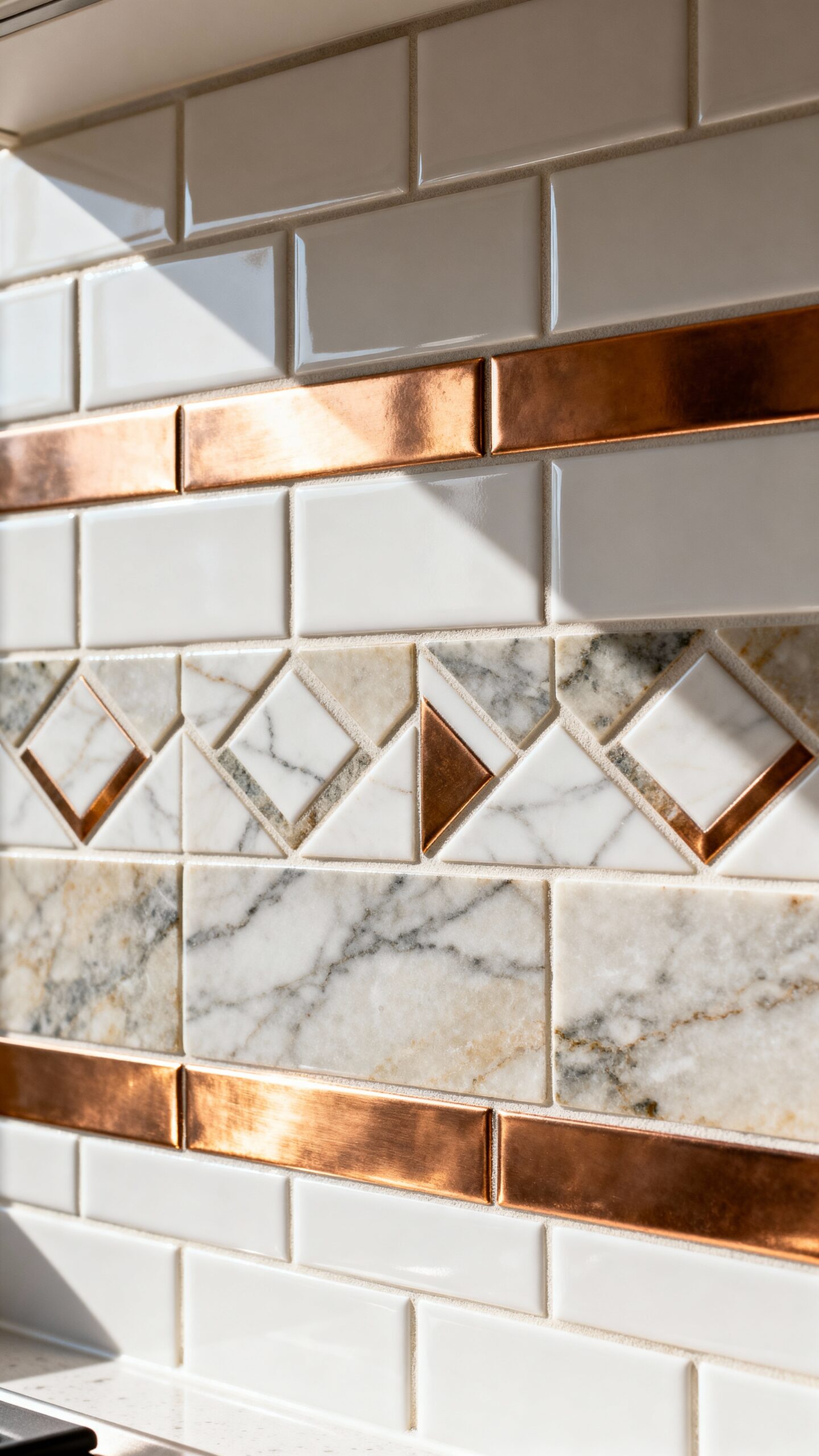 visually fluid backsplash designs textural contrast