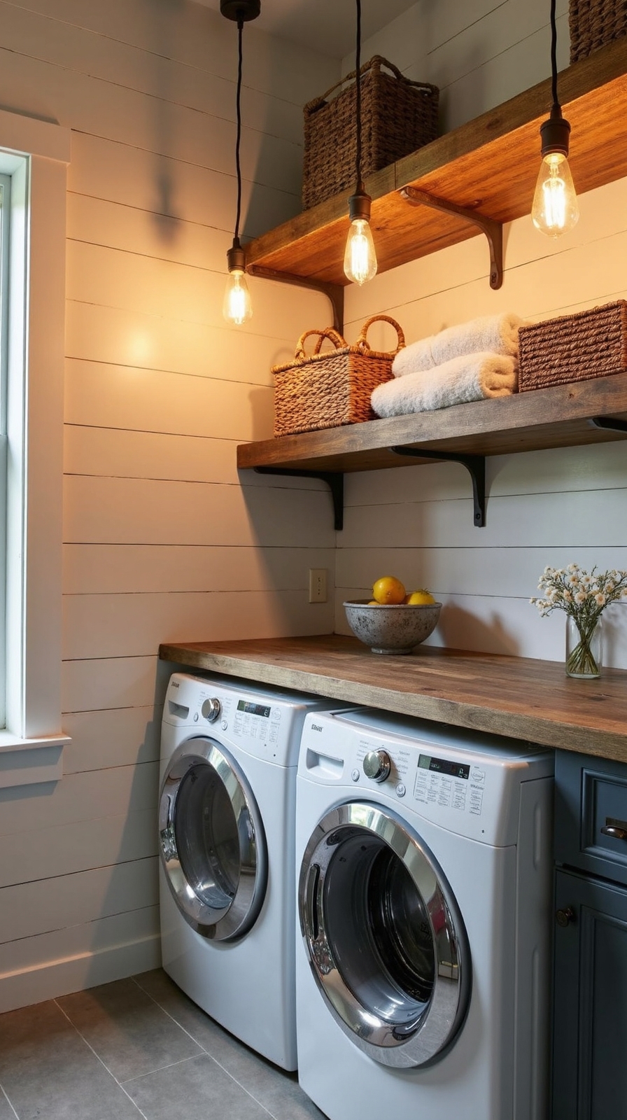 warm cozy customizable farmhouse laundry lighting