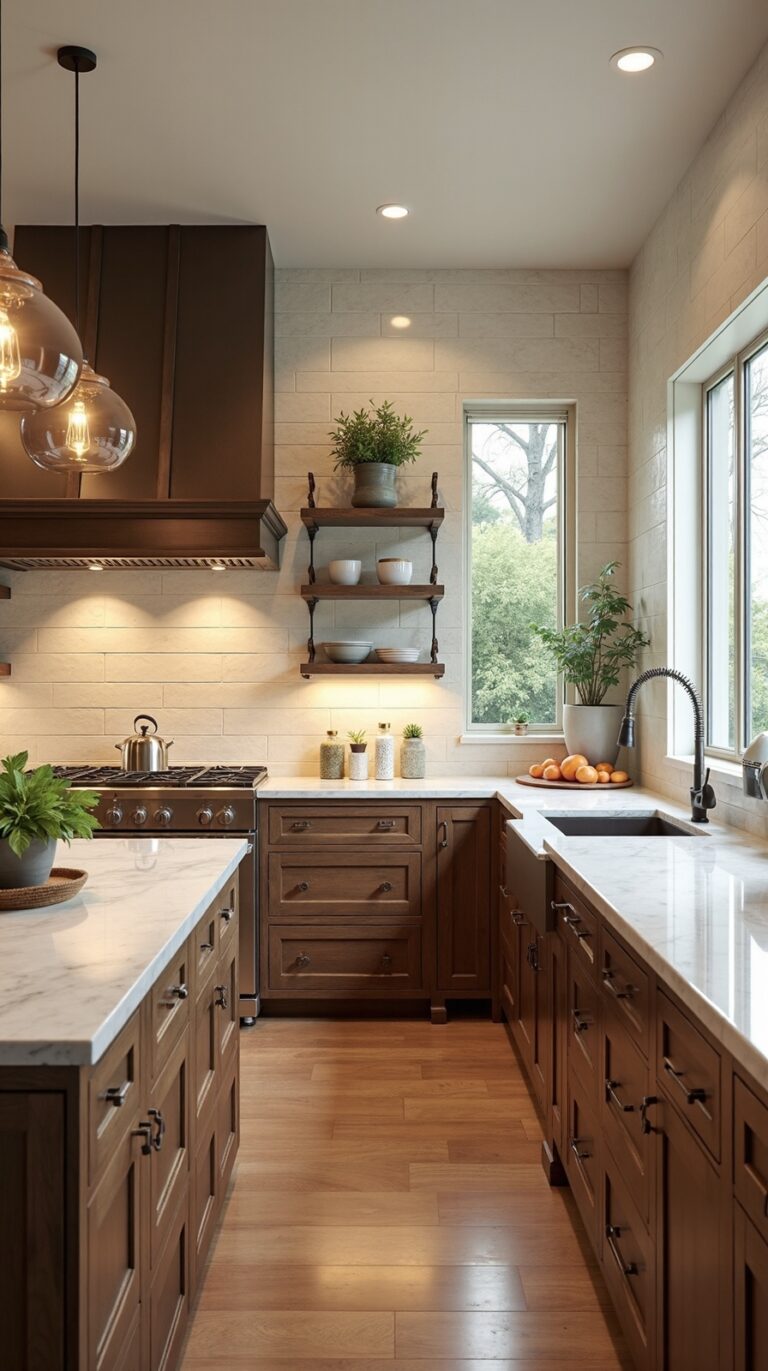 warm natural earthy backsplash