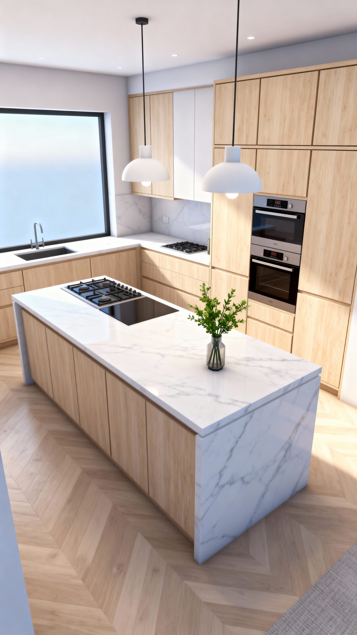 warm organic minimalist scandinavian inspired kitchen