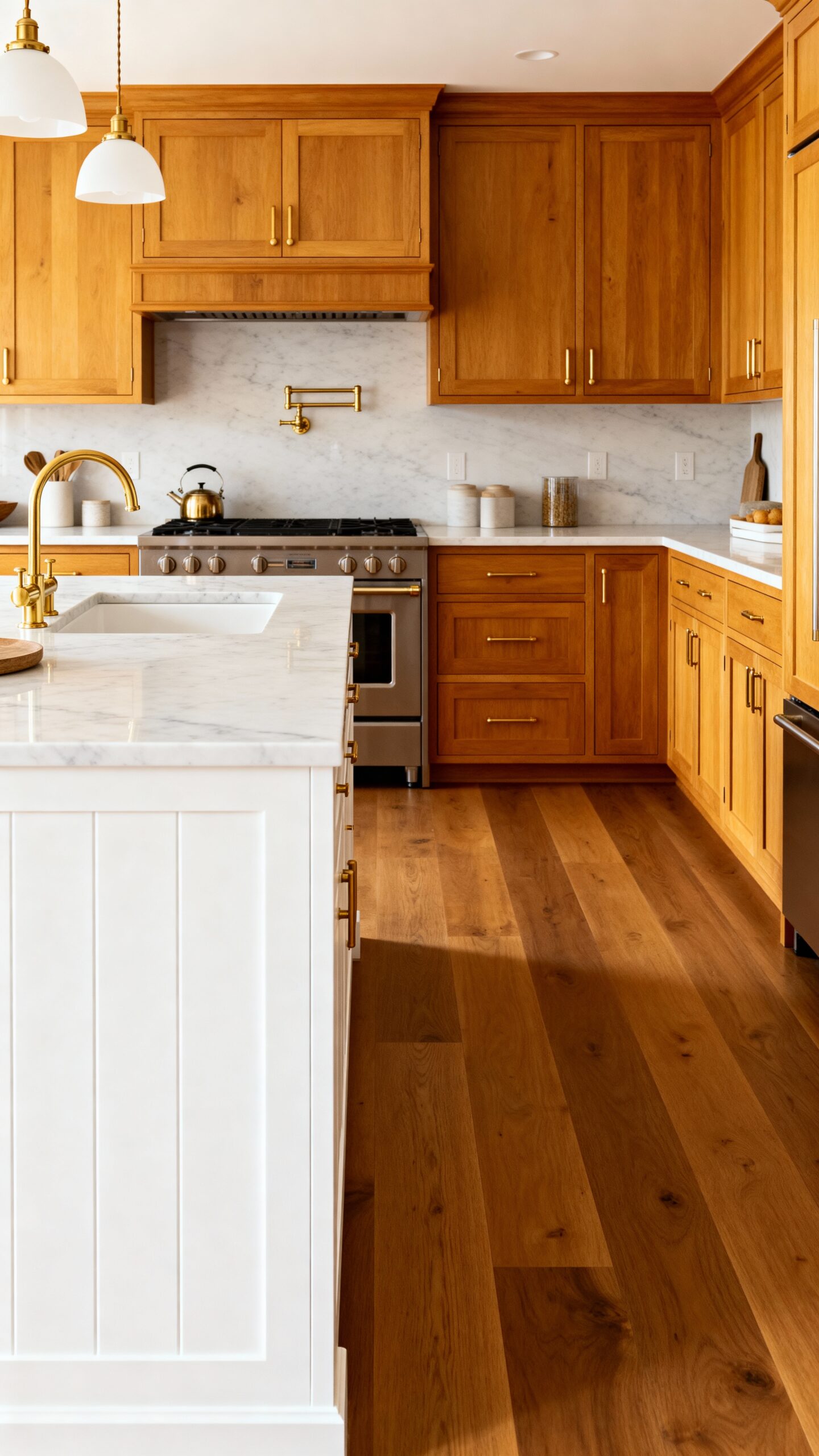 warm wood painted island rustic appeal